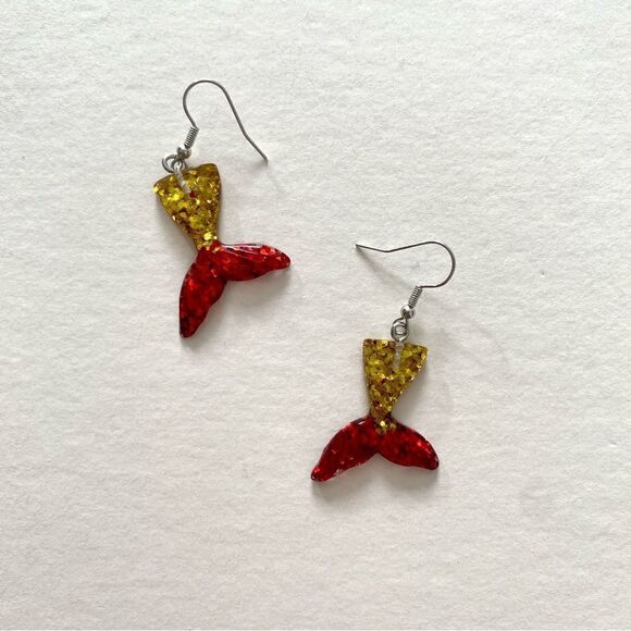 Princess Mermaid Tail Earrings for Women Teen Girls Adorable Temperament - Picture 2 of 2